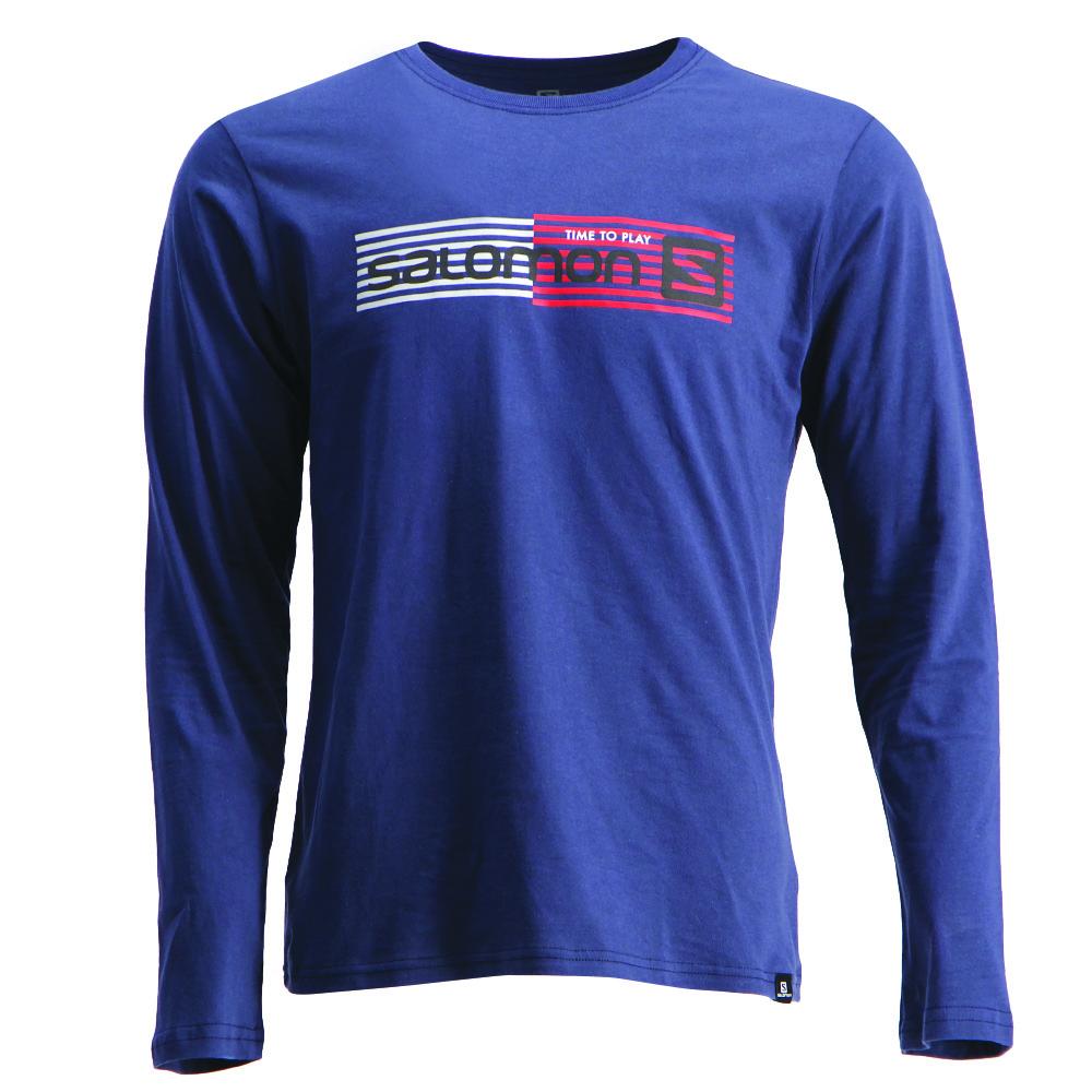 Salomon Israel JOEY LS B - Kids T shirts - Blue (DMEB-58923)